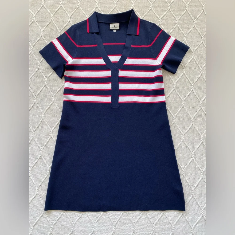 TUCKERNUCK Navy and White Wright Polo Dress size M - Picture 2 of 12